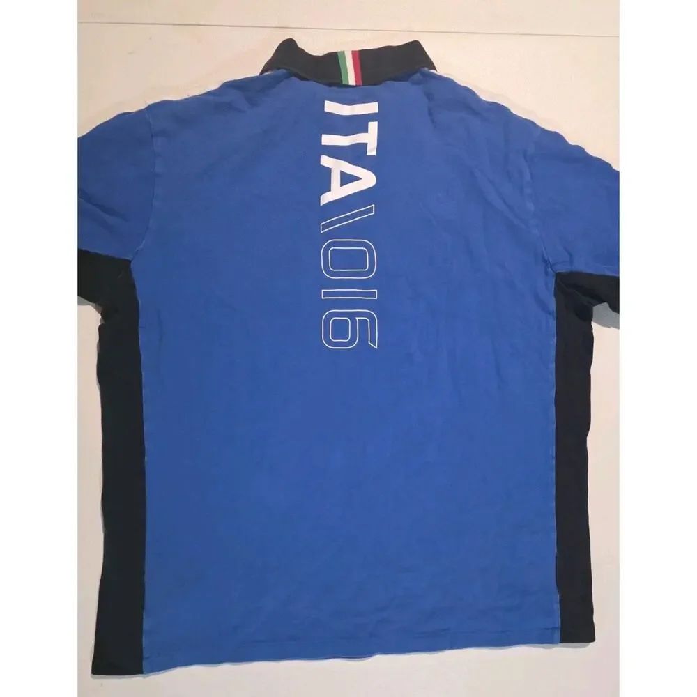 Polo Ralph Lauren Italy Rugby Polo Shirt Big Pony Men Sz XXL Blue